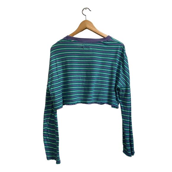 Urban Outfitters Striped Long Sleeve Cropped T Shirt - Picture 5 of 5